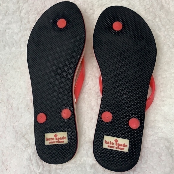 Kate Spade Flamingo Flip Flops With Charm - Cream/Pink/Black, Size 7 - Picture 5 of 8